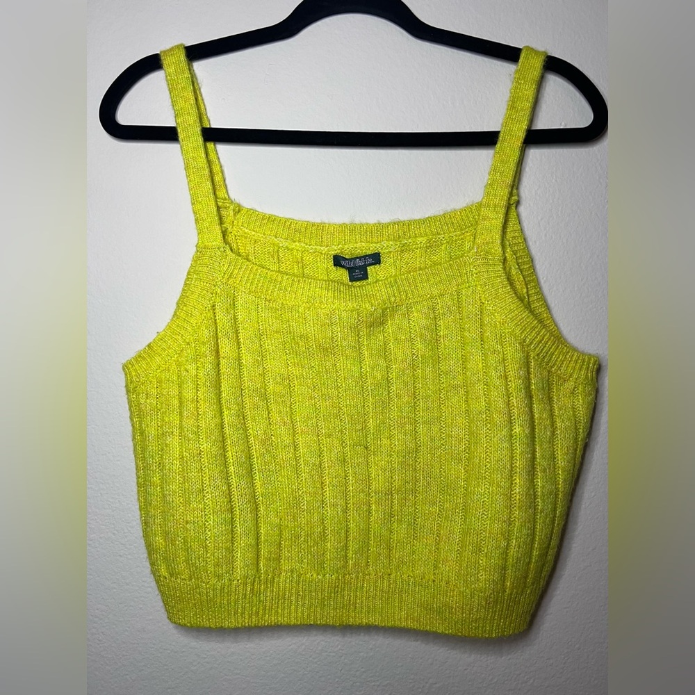Yellow/green sweater cropped tank